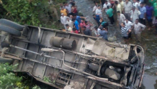 bus plunges